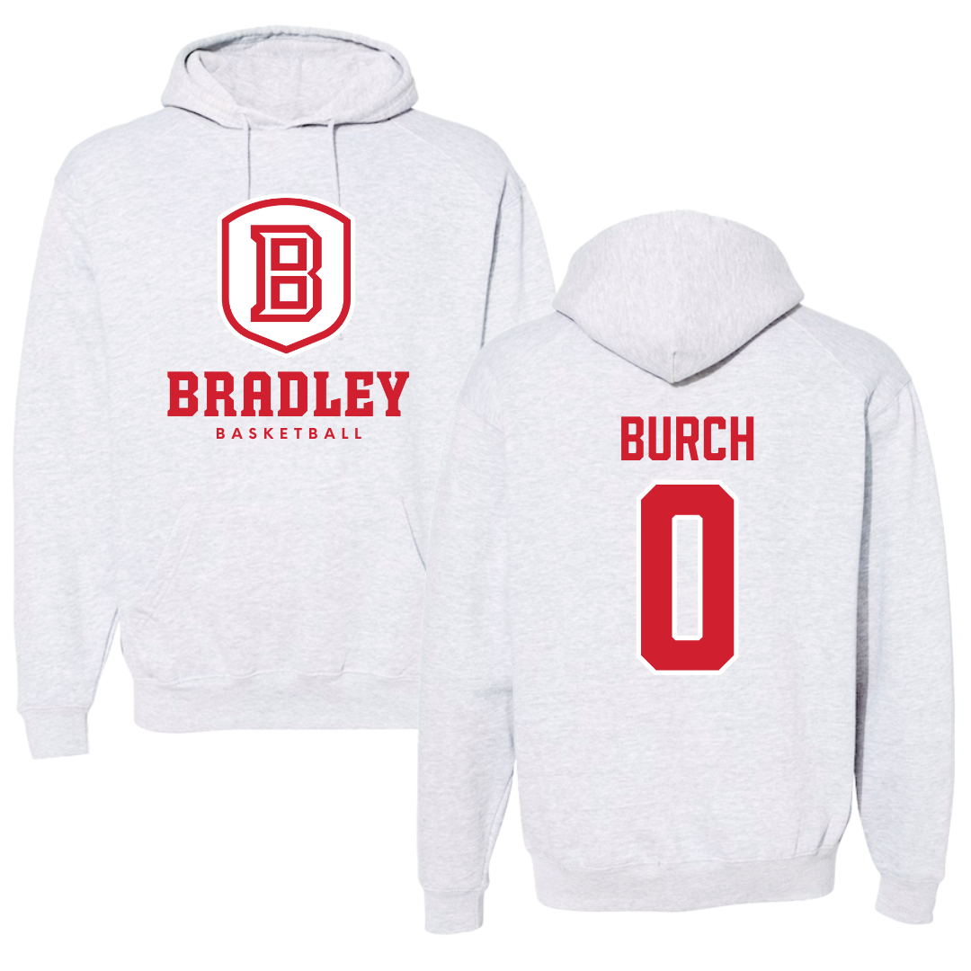 Bradley University Basketball Gray Hoodie  - #0 Demarion Burch