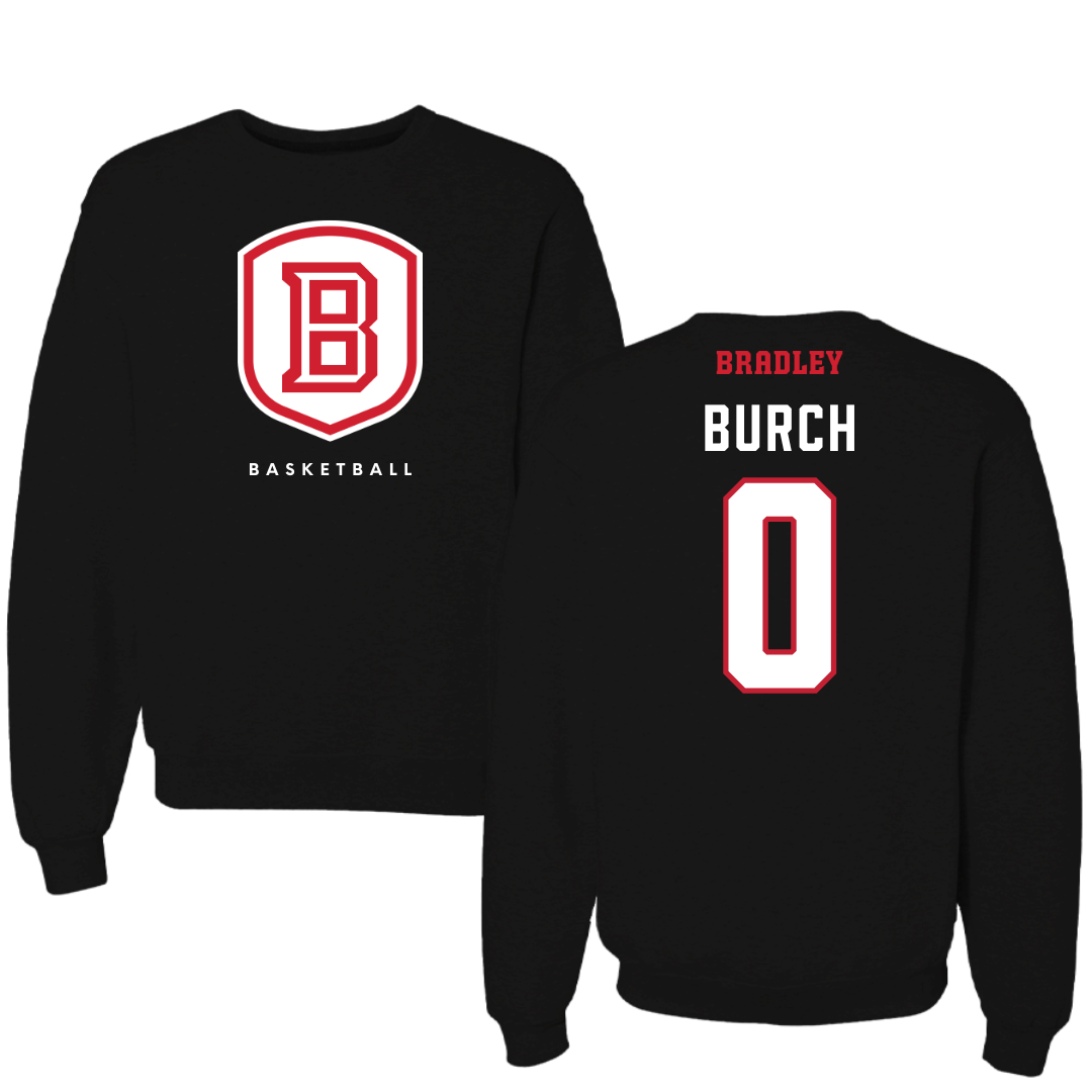 Bradley University Basketball Black Crewneck  - #0 Demarion Burch
