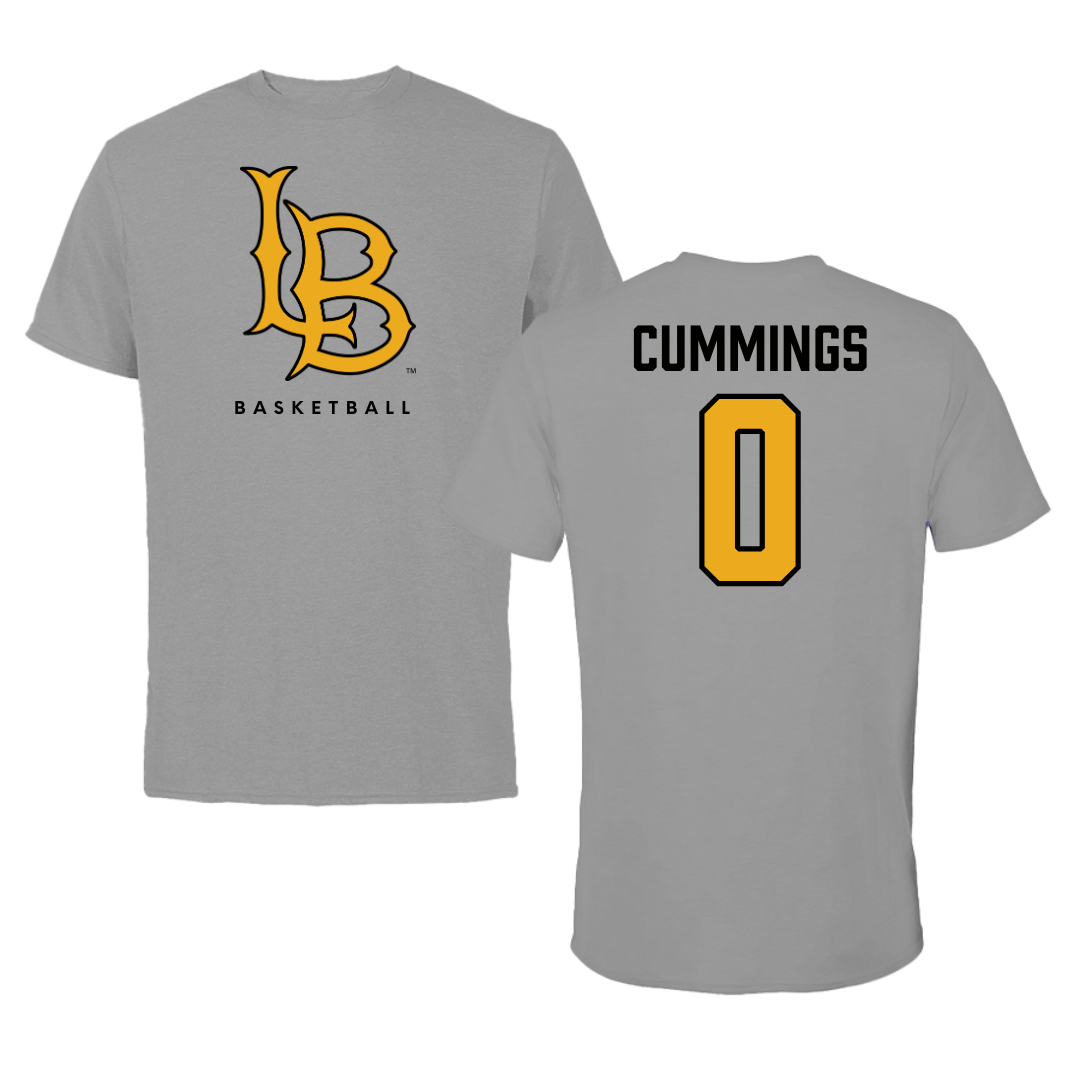 Long Beach State University Basketball Gray Tee  - #0 Lauren Cummings