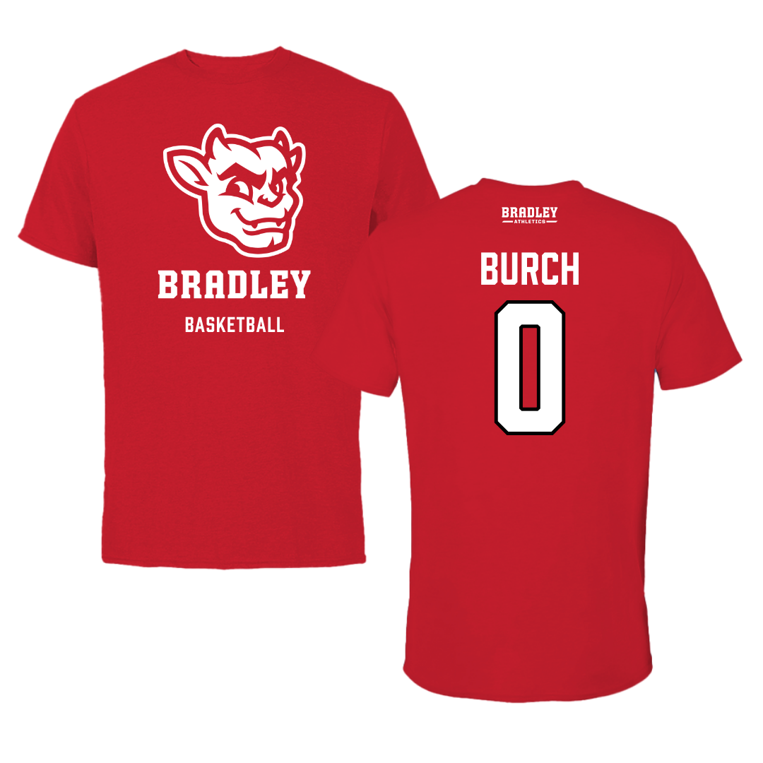 Bradley University Basketball Red Mascot Tee  - Demarion Burch