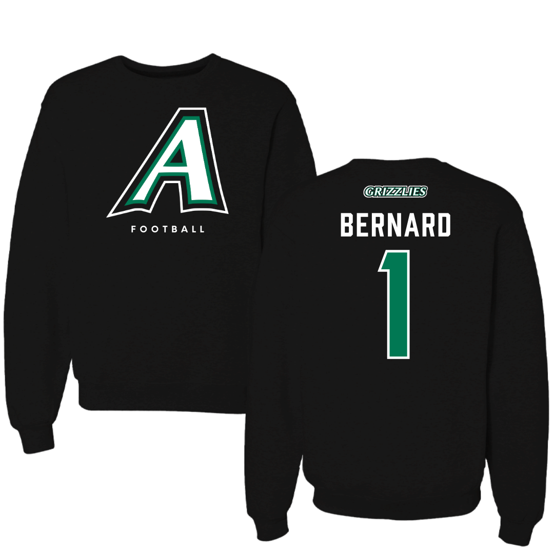 Adams State University Football Black Crewneck  - #1 Ahmed Bernard