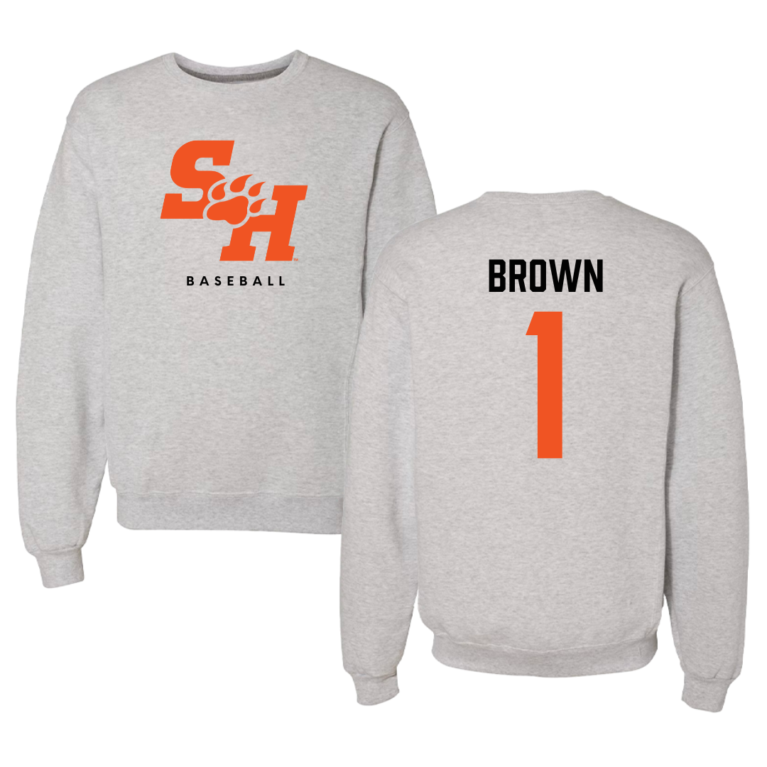 Sam Houston State University Baseball Gray Crewneck  - #1 Blake Brown