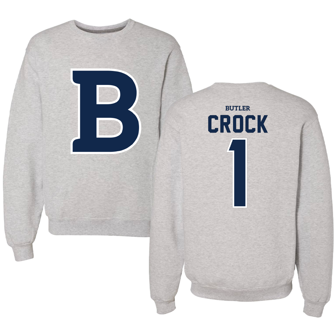 Butler University Baseball Gray Crewneck - #1 Logan Crock