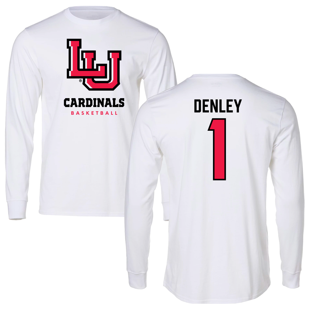 Lamar University Basketball White Long Sleeve  - #1 Jacei Denley