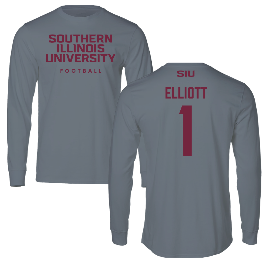 Universidad del Sur de Illinois en Carbondale Fútbol Gris Manga Larga - #1 Romeir Elliott
