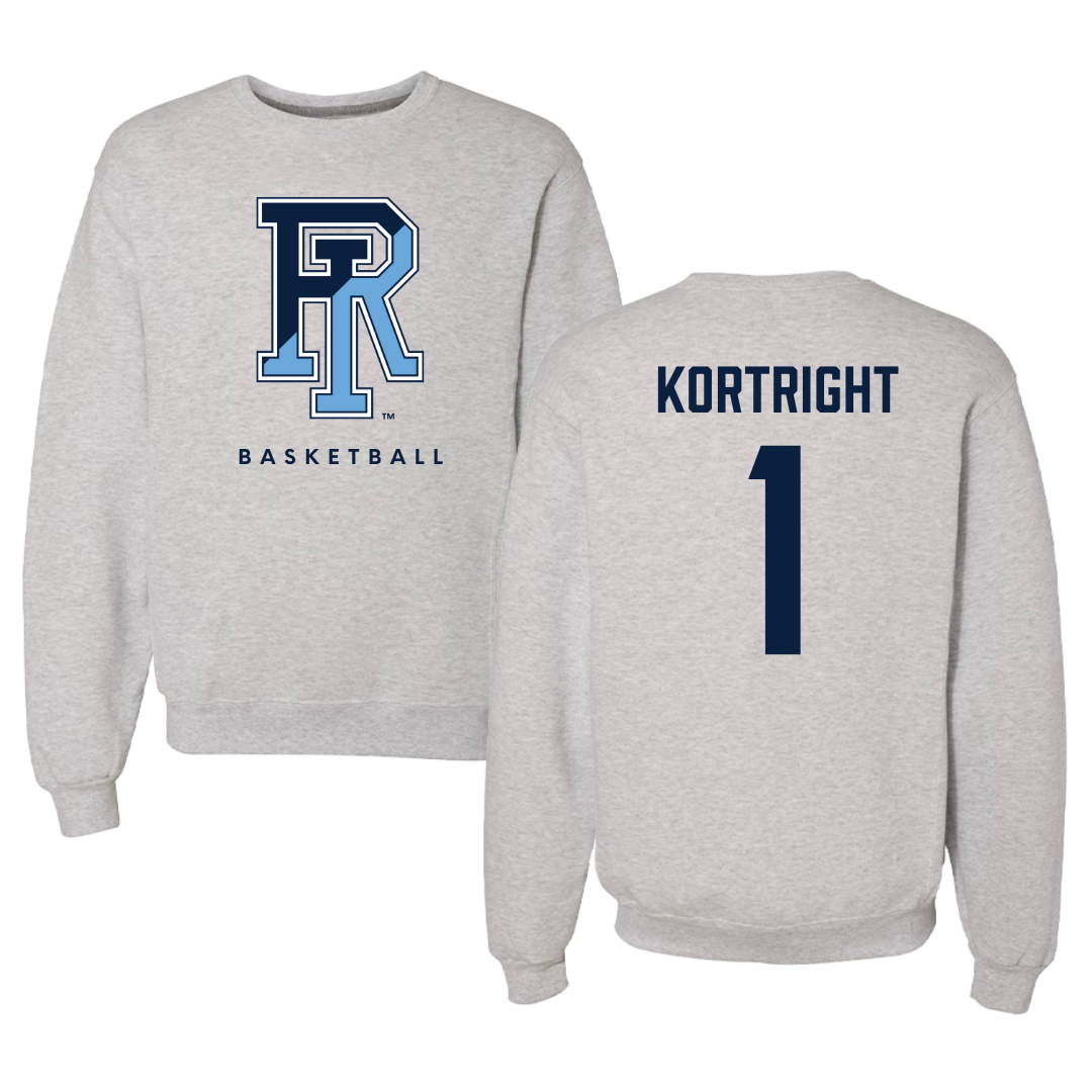 University of Rhode Island Basketball Gray Crewneck  - #1 Luis Kortright