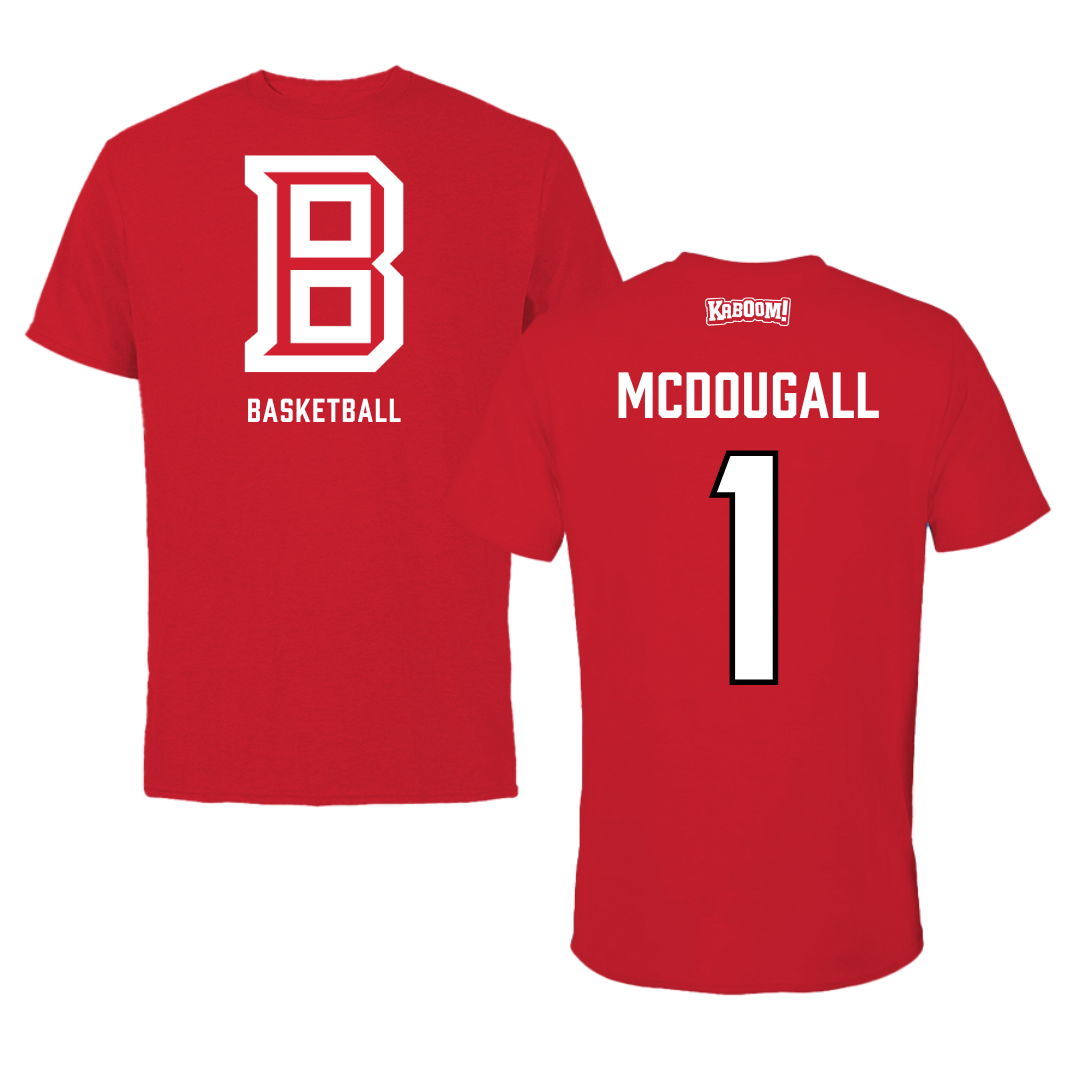 Bradley University Basketball Red Block Tee - #1 Claire McDougall