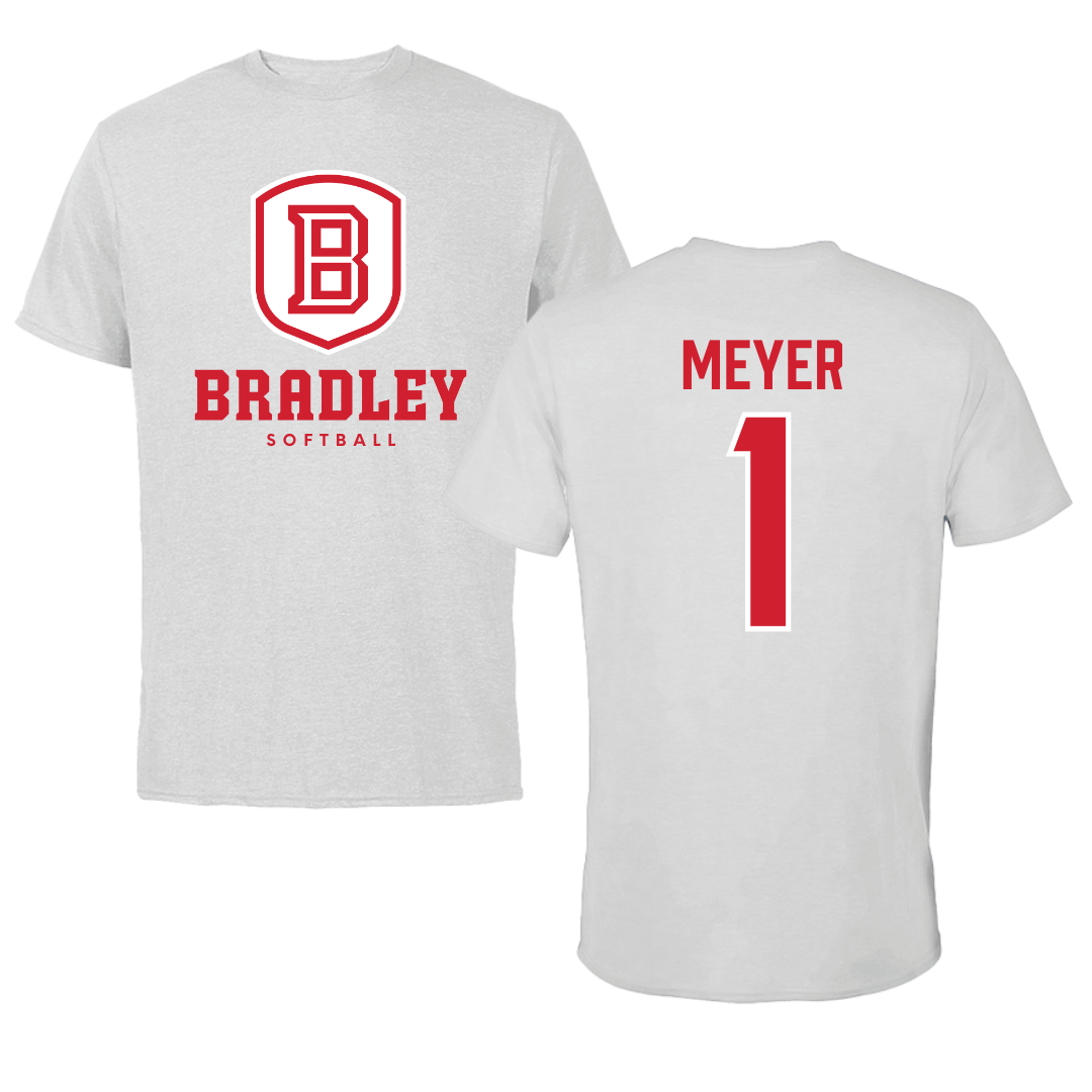Bradley University Softball Gray Tee - #1 Tori Meyer