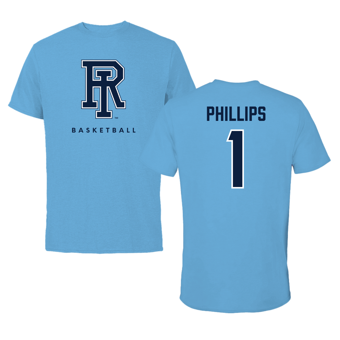 University of Rhode Island Basketball Carolina Blue Tee  - #1 Sophie Phillips