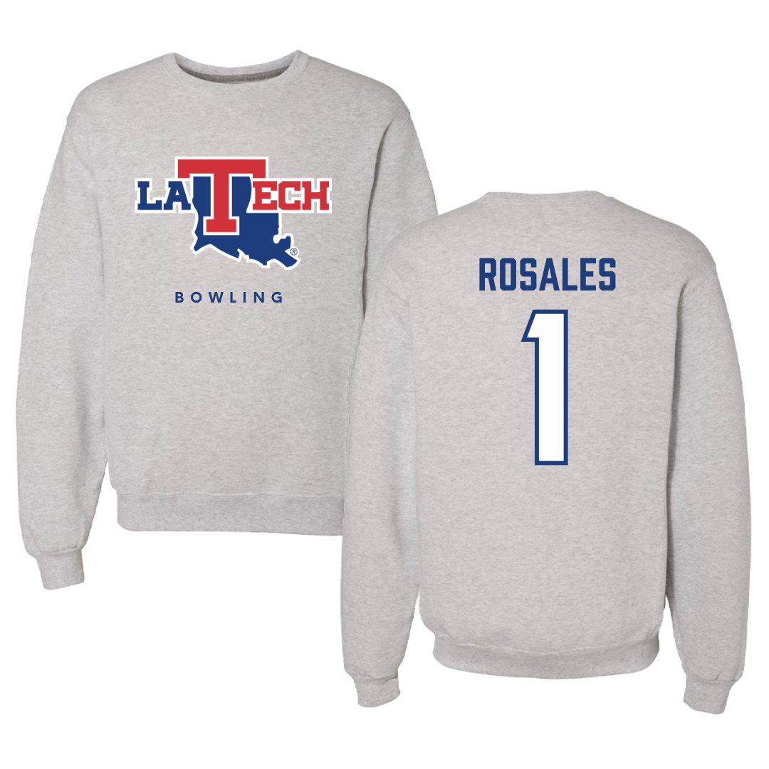 Louisiana Tech University Bowling Gray Crewneck  - #1 Patricia Rosales
