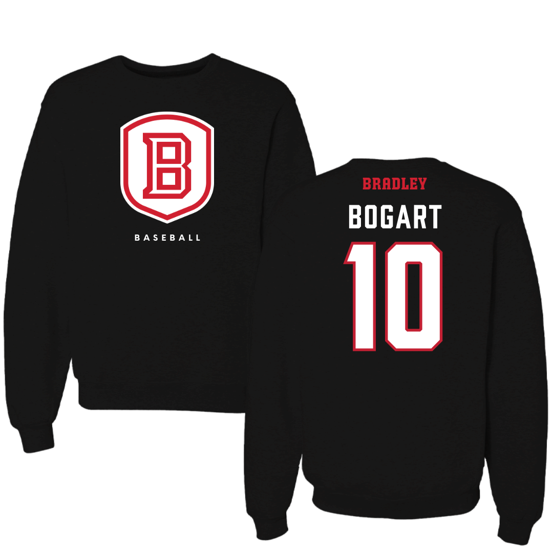 Bradley University Baseball Black Crewneck  - #10 JD Bogart