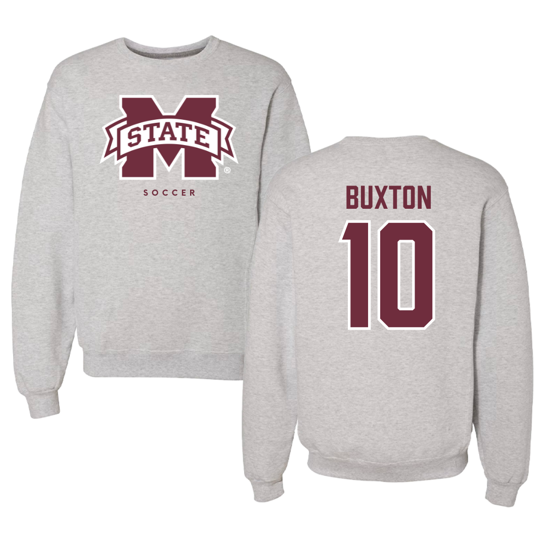 Mississippi State University Soccer Gray Crewneck  - #10 Alivia Buxton