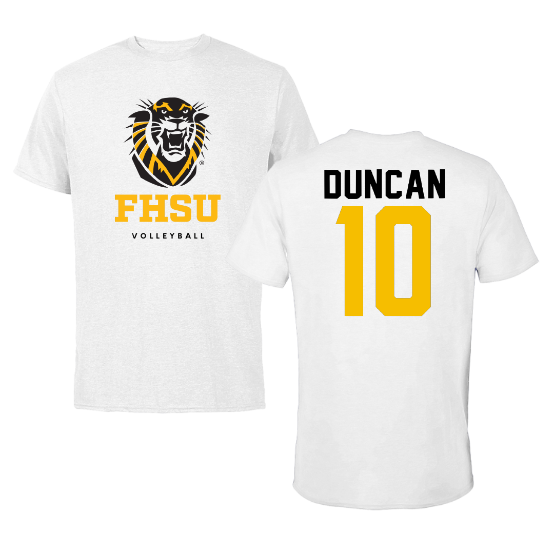 Fort Hays State University Volleyball White Tee - #10 Hope Duncan