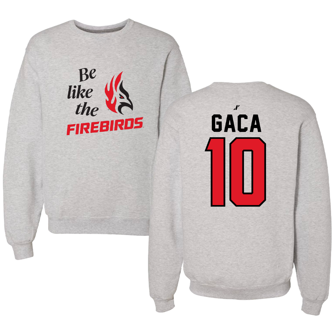 Carthage College Baseball Light Gray Be Like Us Crewneck - #10 AJ Gaca