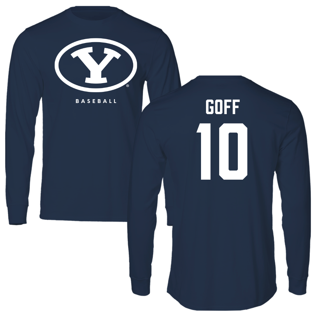 Brigham Young University Baseball Navy Long Sleeve  - #10 Parker Goff