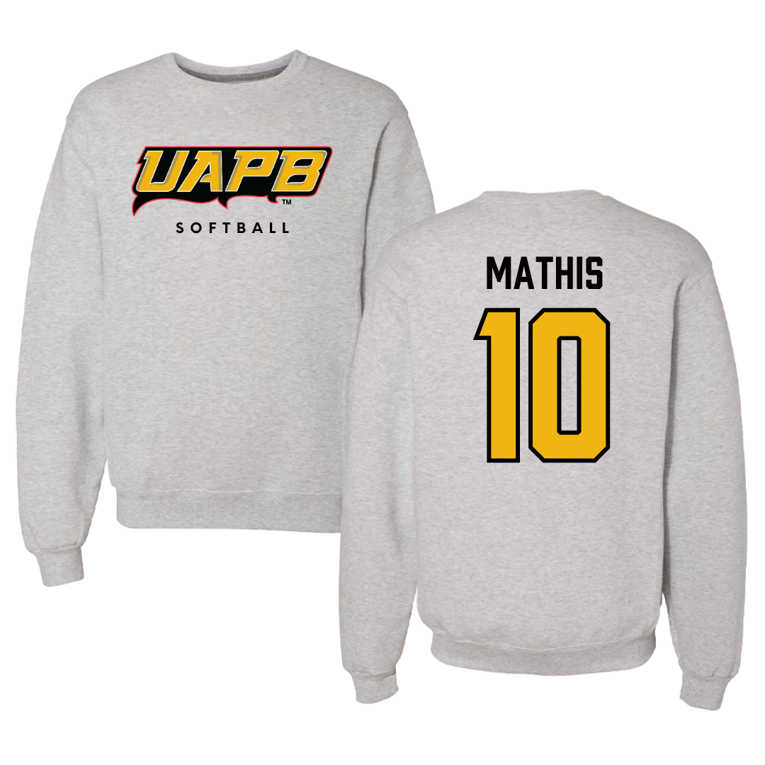 University of Arkansas-Pine Bluff Softball Gray Crewneck  - #10 Janai Mathis