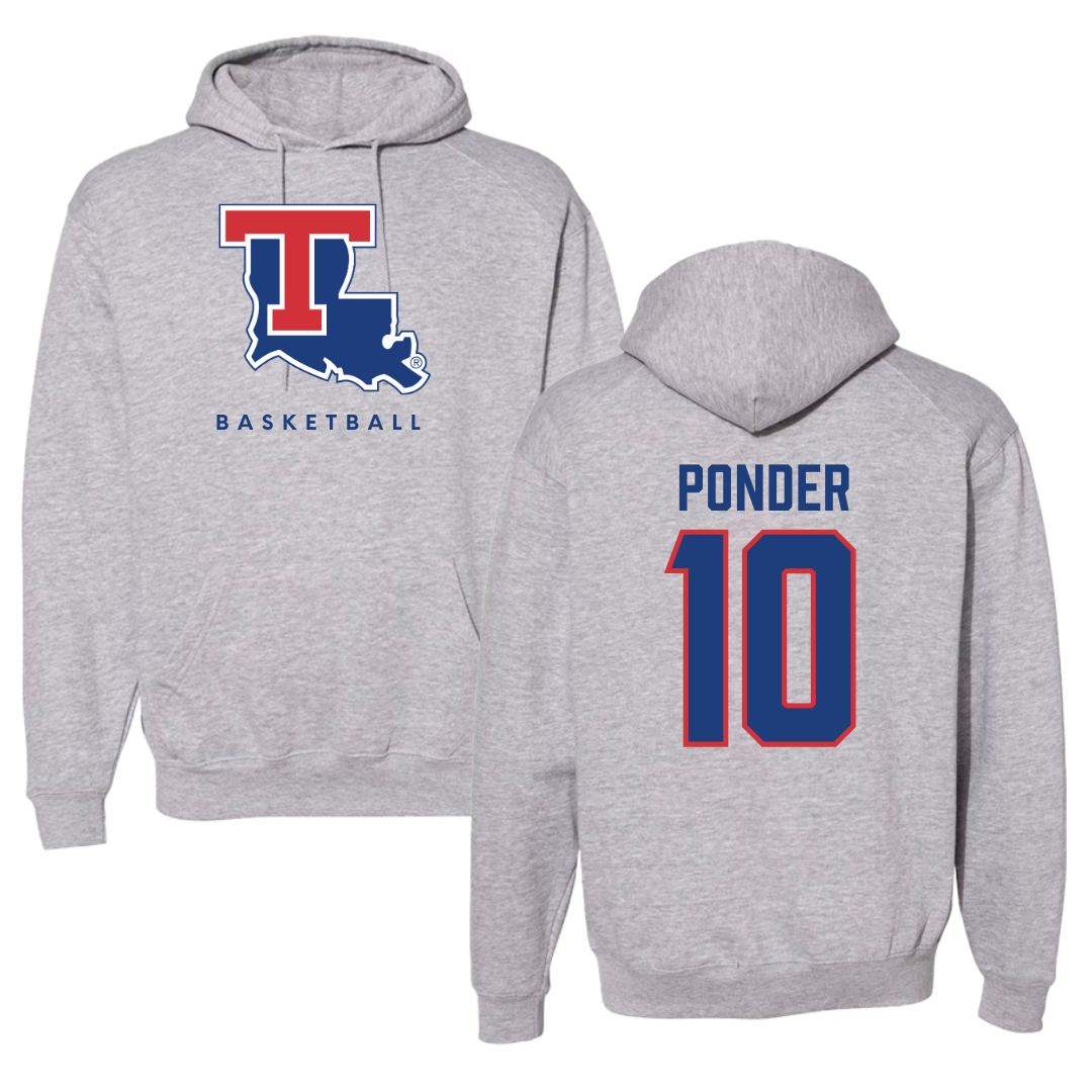 Louisiana Tech University Basketball Gray Hoodie  - #10 Ben Ponder