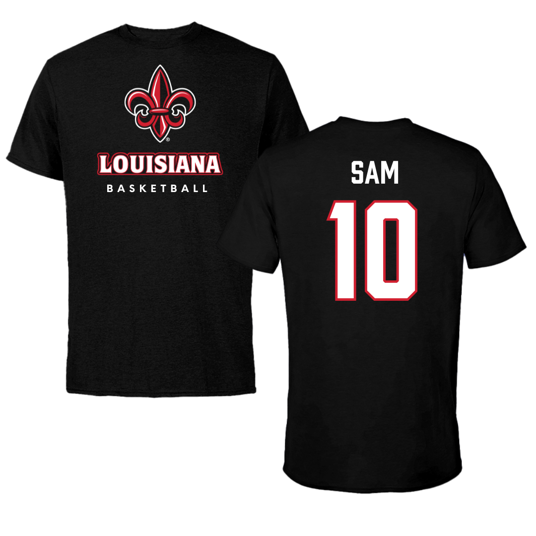 University of Louisiana at Lafayette Basketball Black Tee  - #10 Aasia Sam