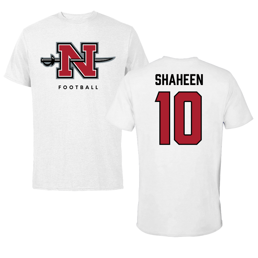 Nicholls State University Football White Tee  - #10 Hayden Shaheen