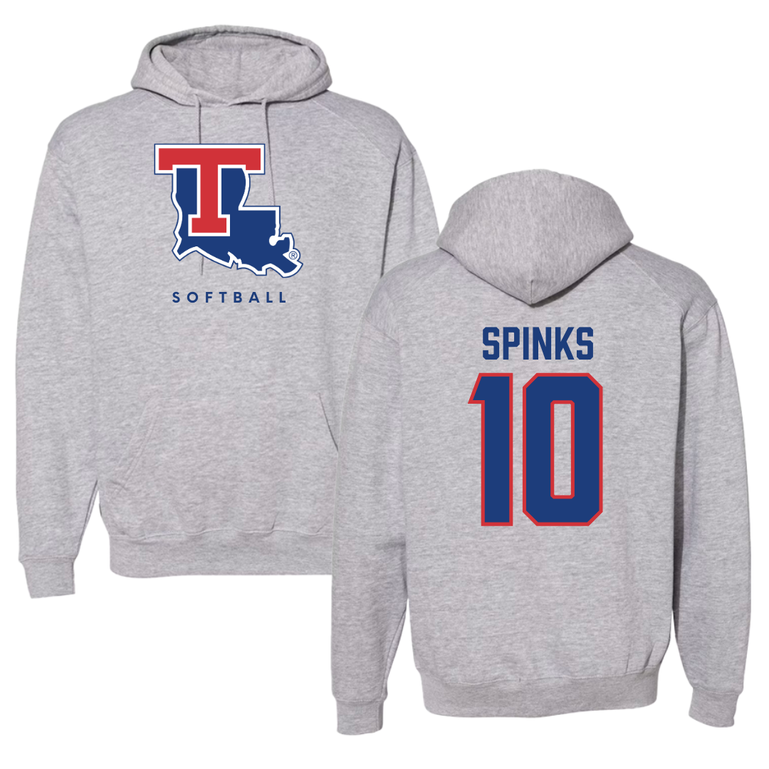 Louisiana Tech University Softball Gray Hoodie  - #10 Gentry Spinks
