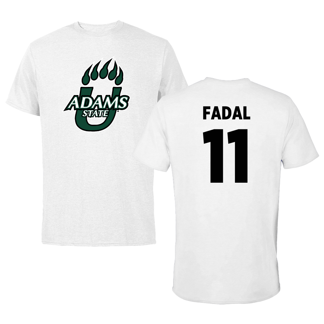 Adams State University Basketball White Tee  - #11 Austin Fadal