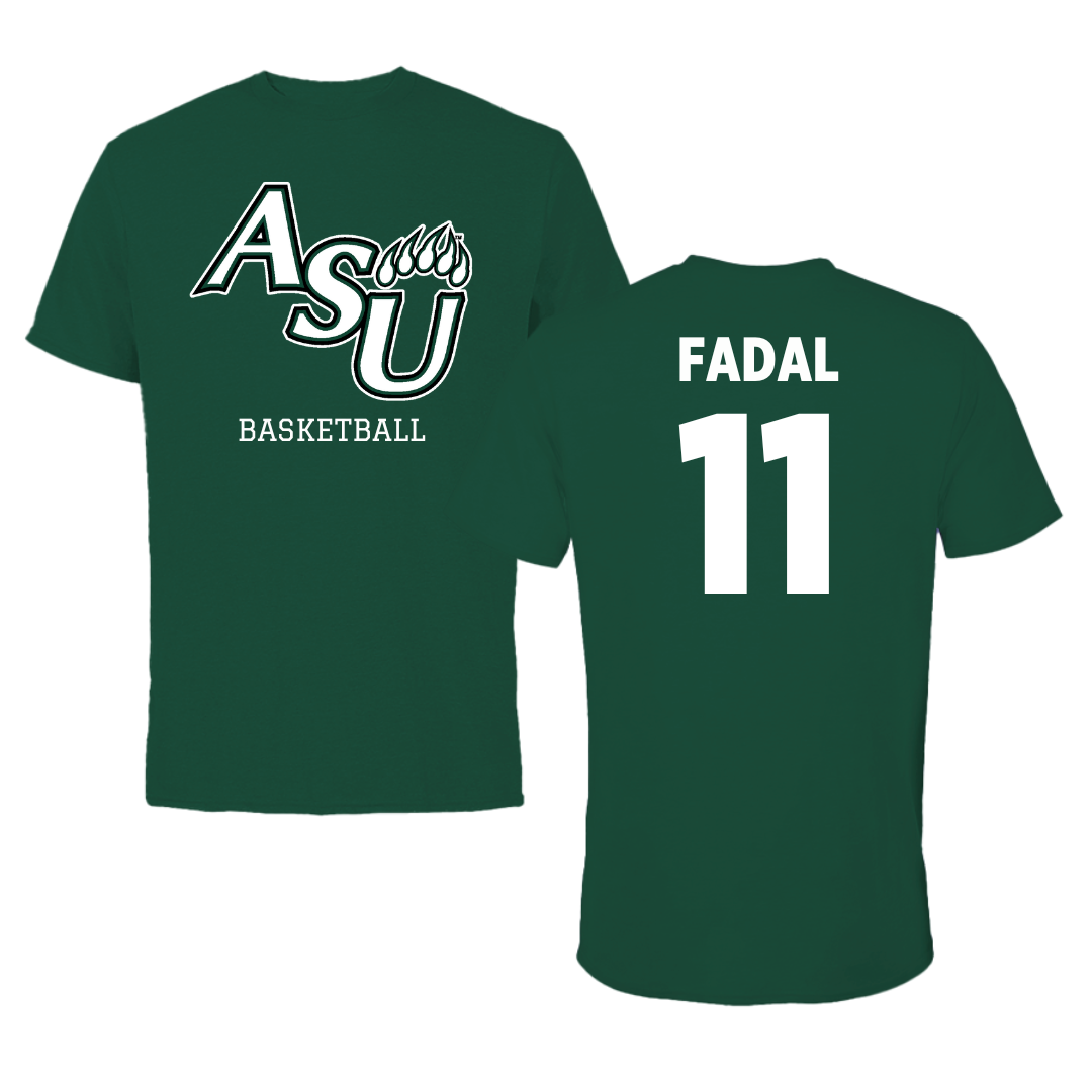 Adams State University Basketball Green Tee  - #11 Austin Fadal