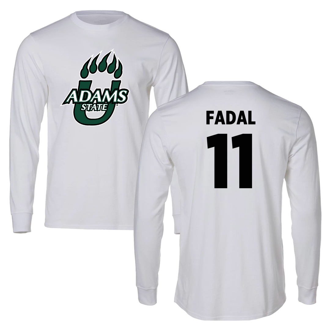 Adams State University Basketball White Long Sleeve  - #11 Austin Fadal