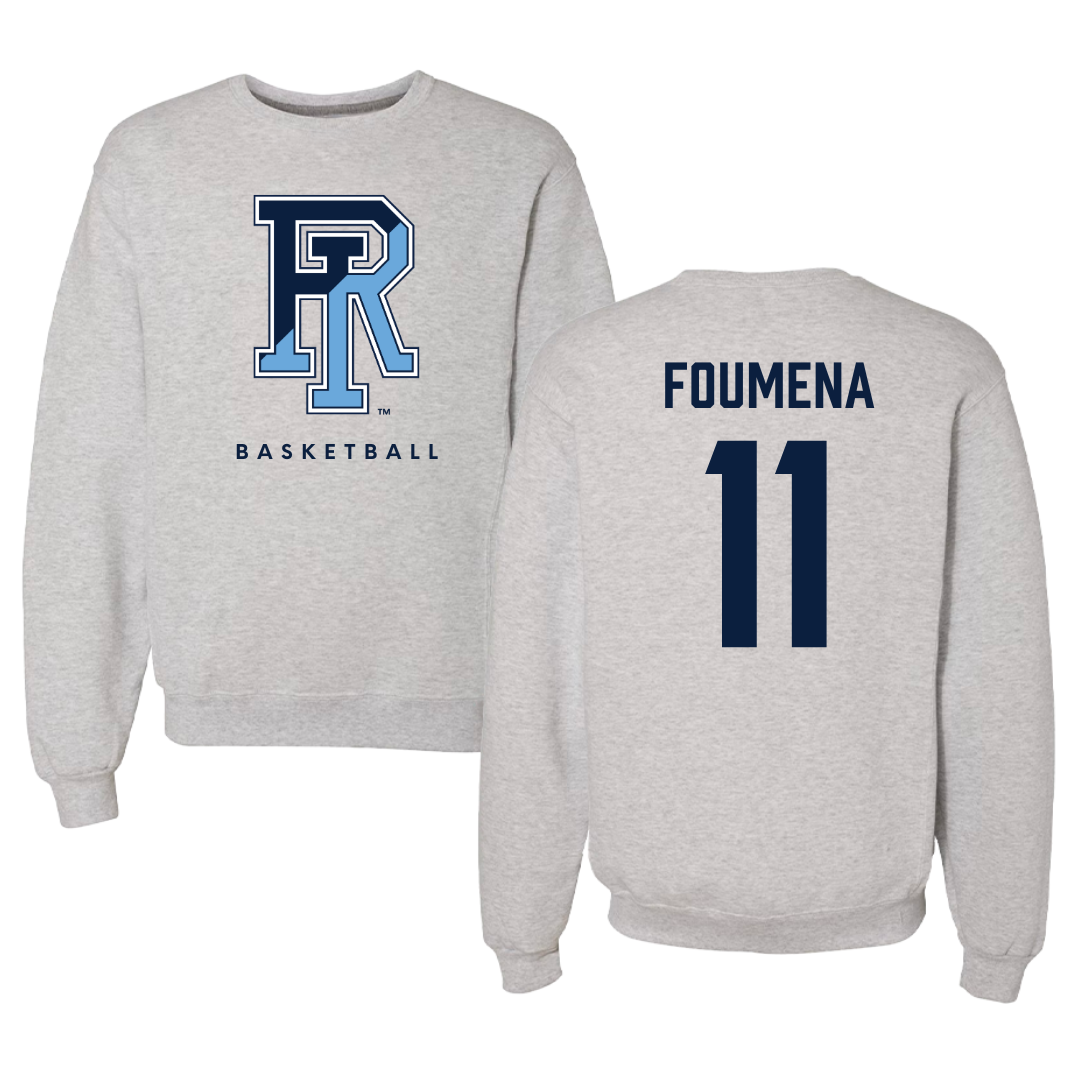 University of Rhode Island Basketball Gray Crewneck  - #11 Jeremy Foumena