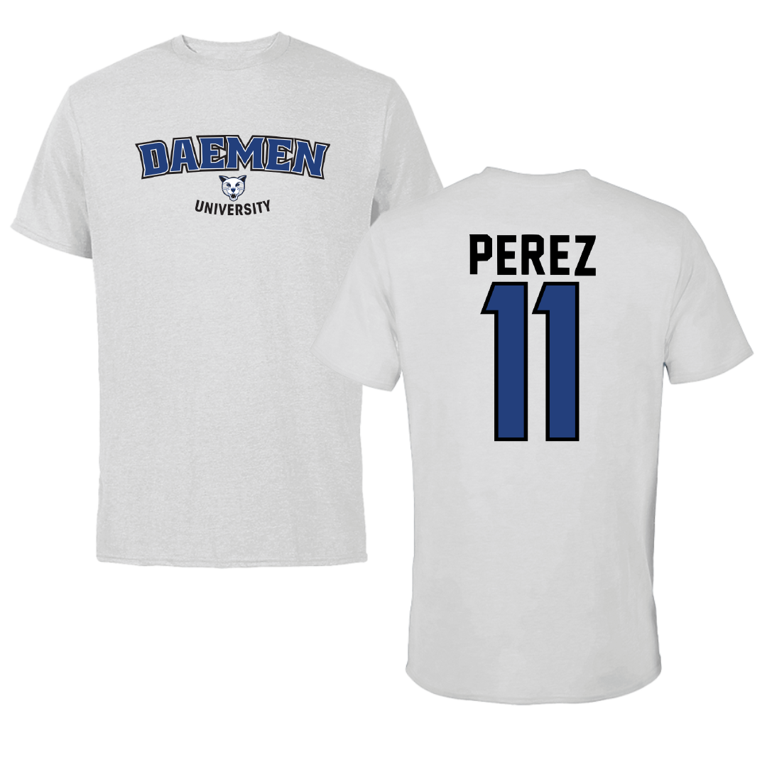 Daemen University Soccer Light Gray Tee - #11 Emmanuel Perez