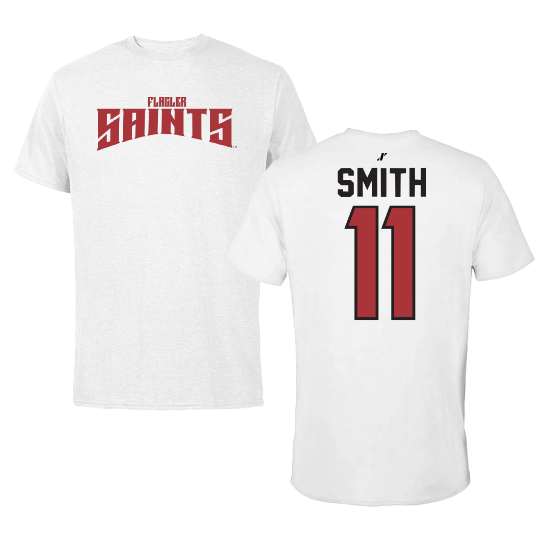Flagler College Softball White Classic Performance Tee - #11 Hannah Smith
