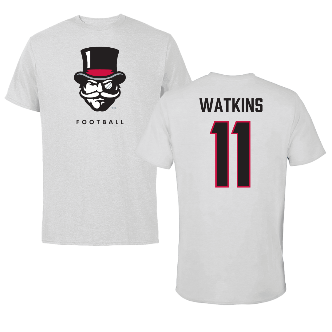 Austin Peay State University Football Gray Mascot Tee - #11 Ty Watkins
