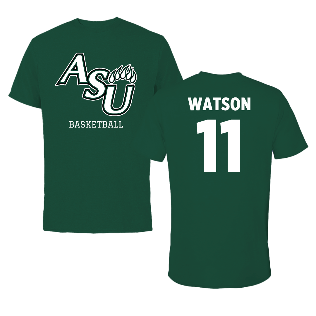 Adams State University Basketball Green Tee  - #11 Elaina Watson