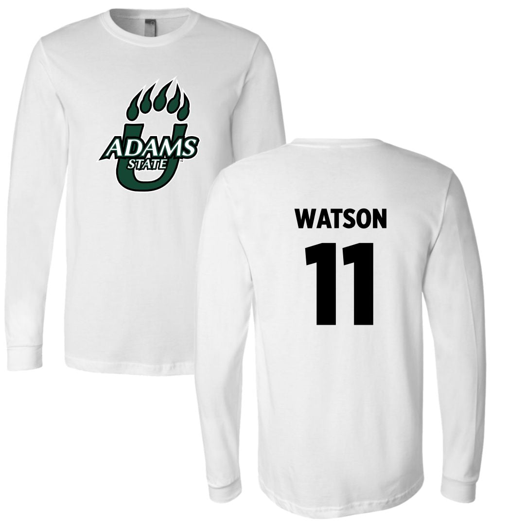 Adams State University Basketball White Long Sleeve  - #11 Elaina Watson