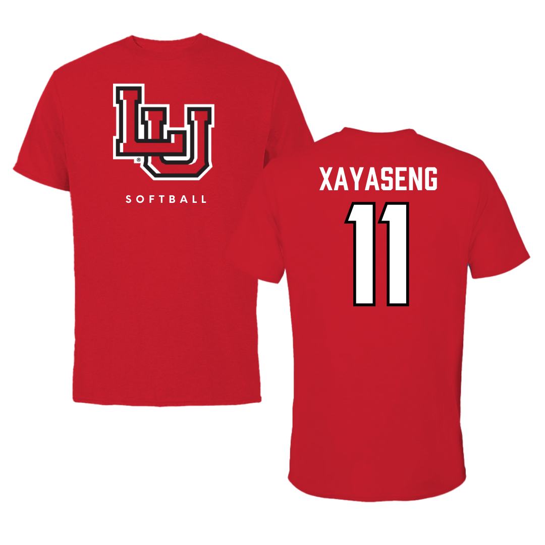 Lamar University Softball Red Tee  - #11 Kalyn Xayaseng