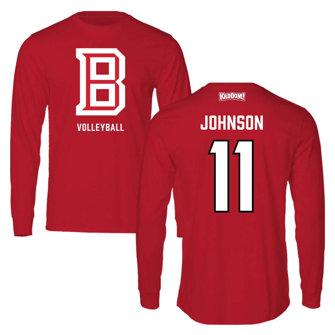 Bradley University Volleyball Red Long Sleeve - #11 Abby Johnson