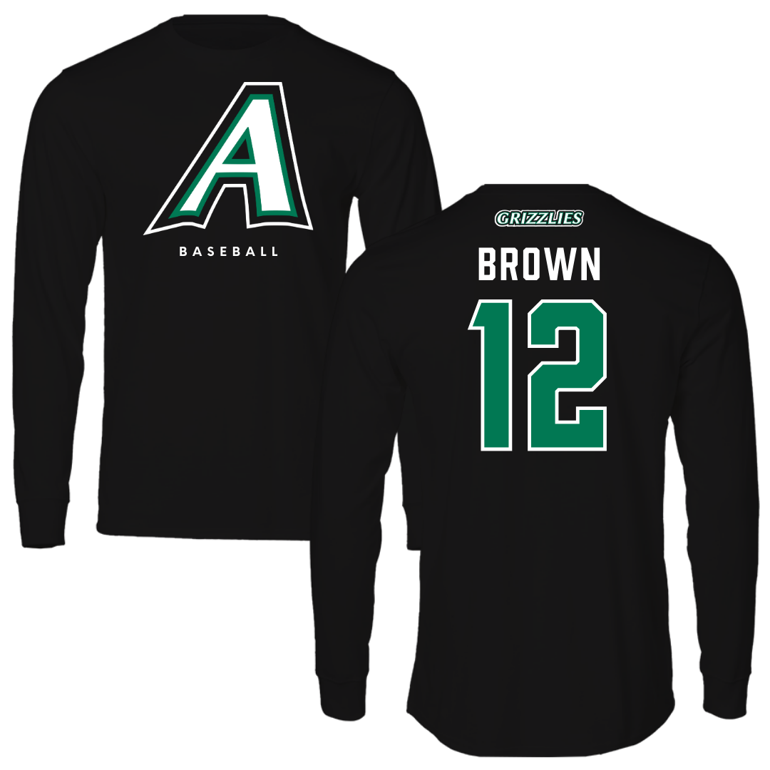 Adams State University Baseball Black Block Long Sleeve - #12 Payton Brown