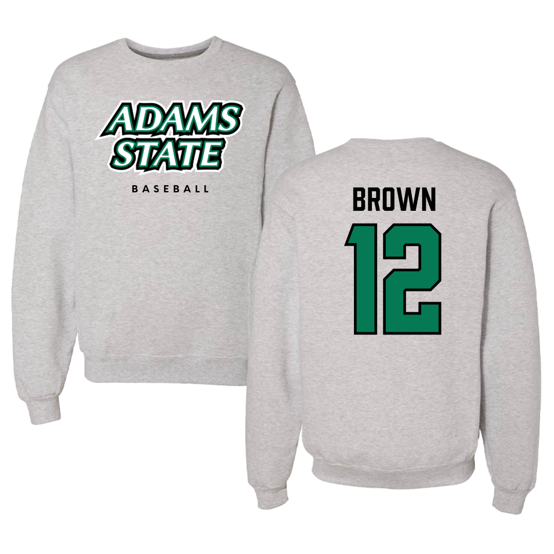 Adams State University Baseball Gray Crewneck  - #12 Payton Brown