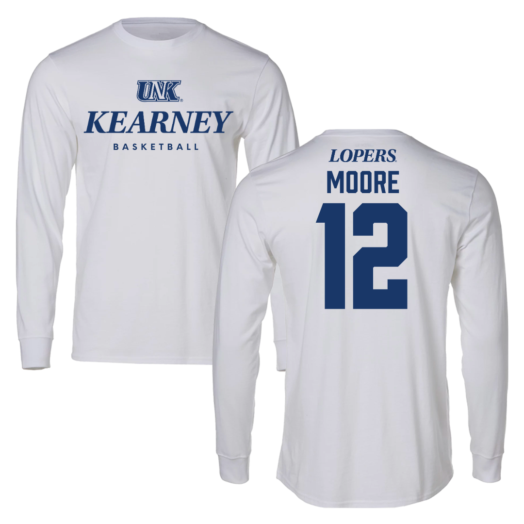 University of Nebraska at Kearney Basketball White Long Sleeve  - #12 Samantha Moore
