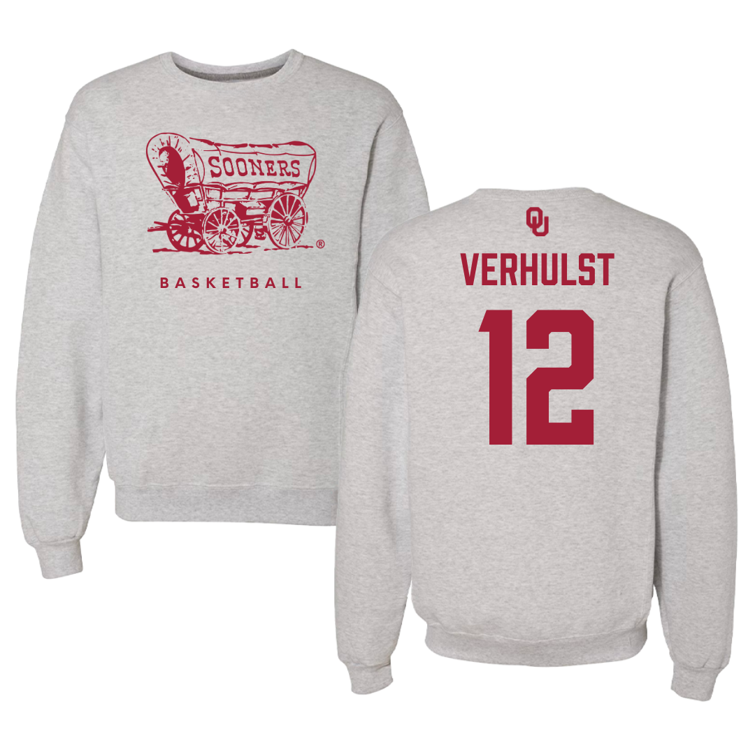University of Oklahoma Basketball Gray Crewneck  - #12 Payton Verhulst