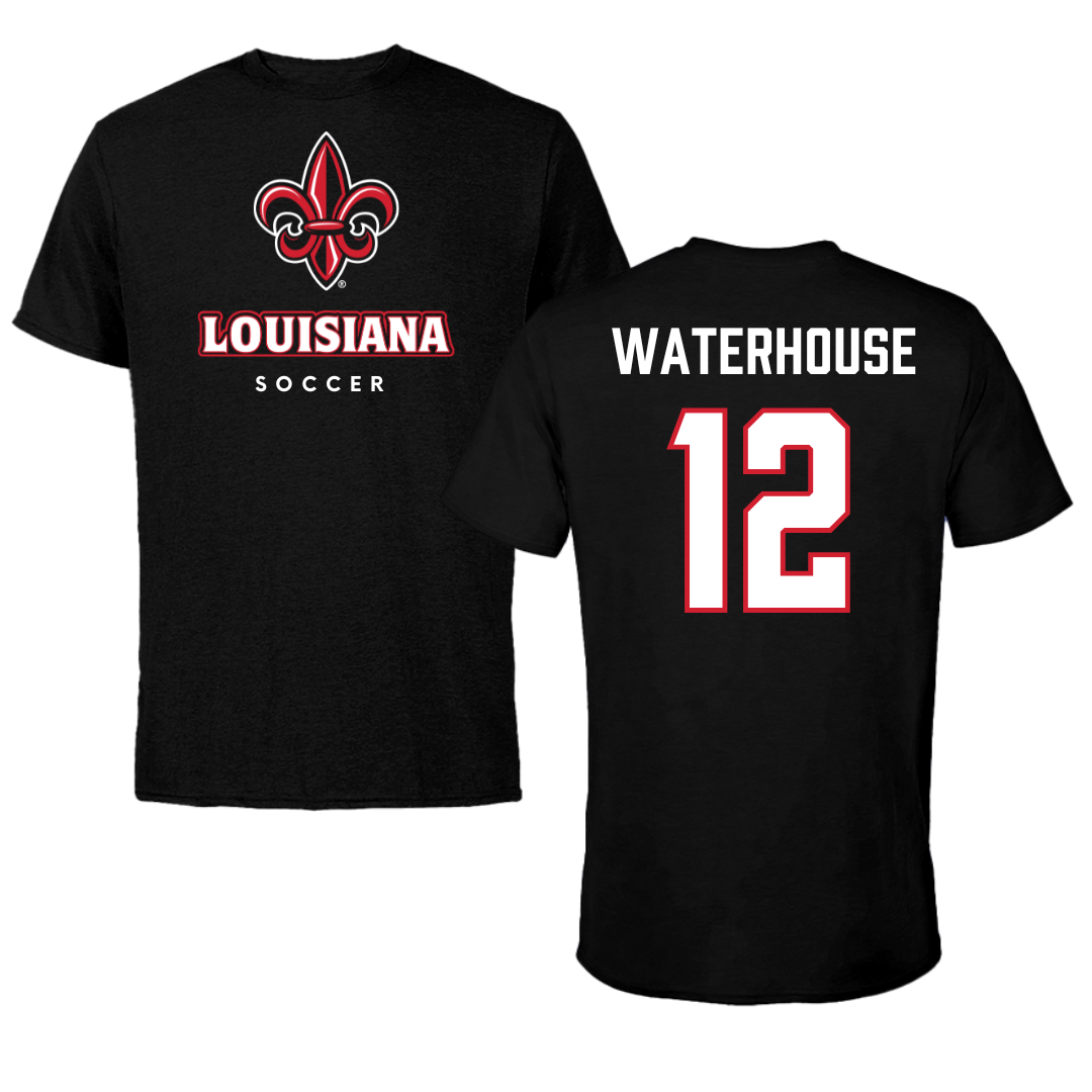 University of Louisiana at Lafayette Soccer Black Tee  - #12 Hailly Waterhouse
