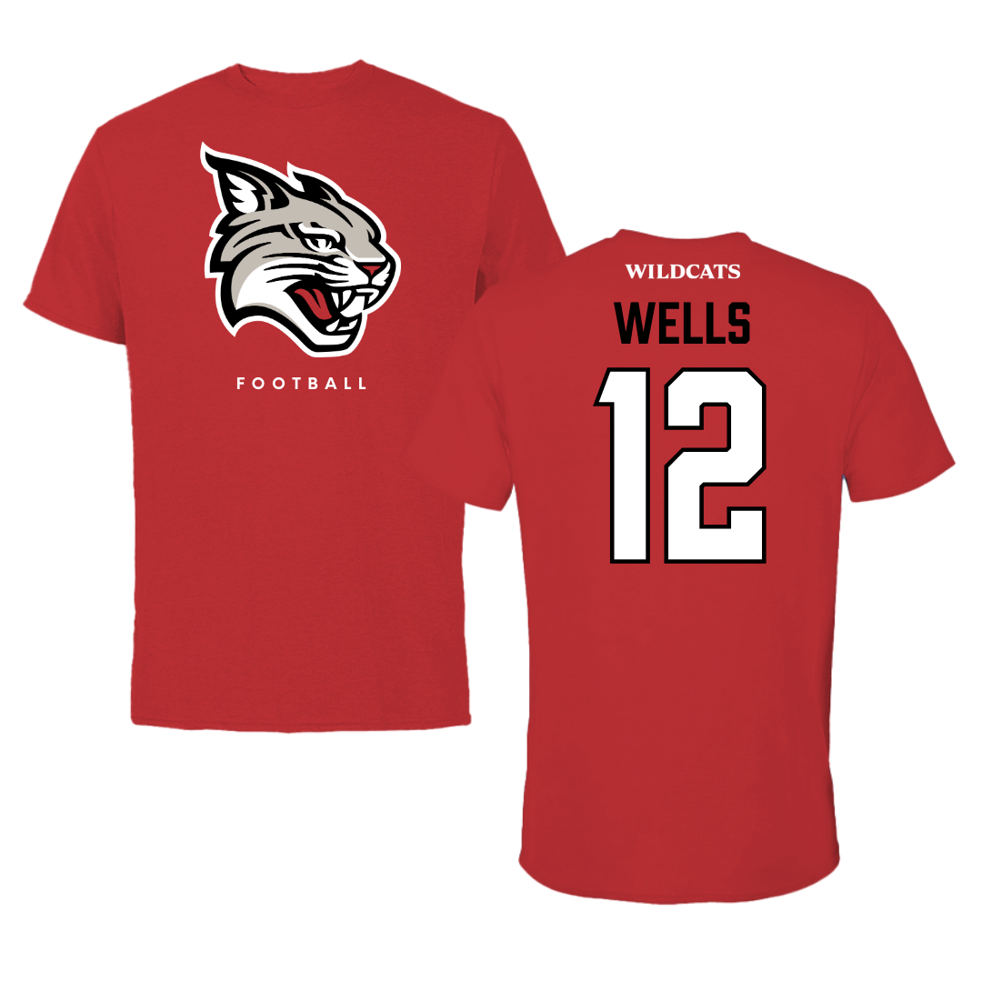 Davidson College Football Red Tee  - #12 Zion Wells