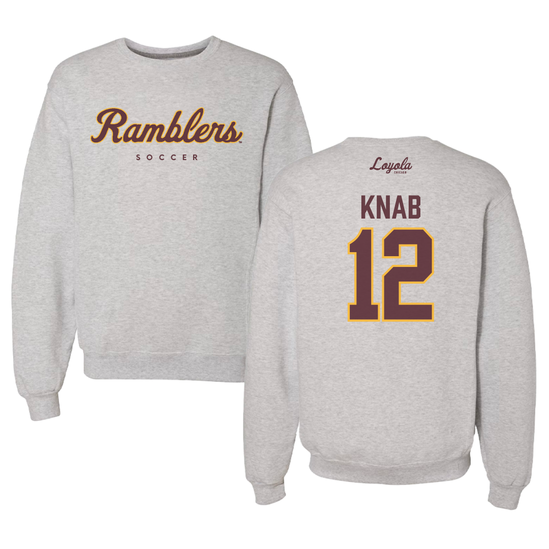 Loyola University-Chicago Soccer Gray Crewneck  - #12 Olivia Knab