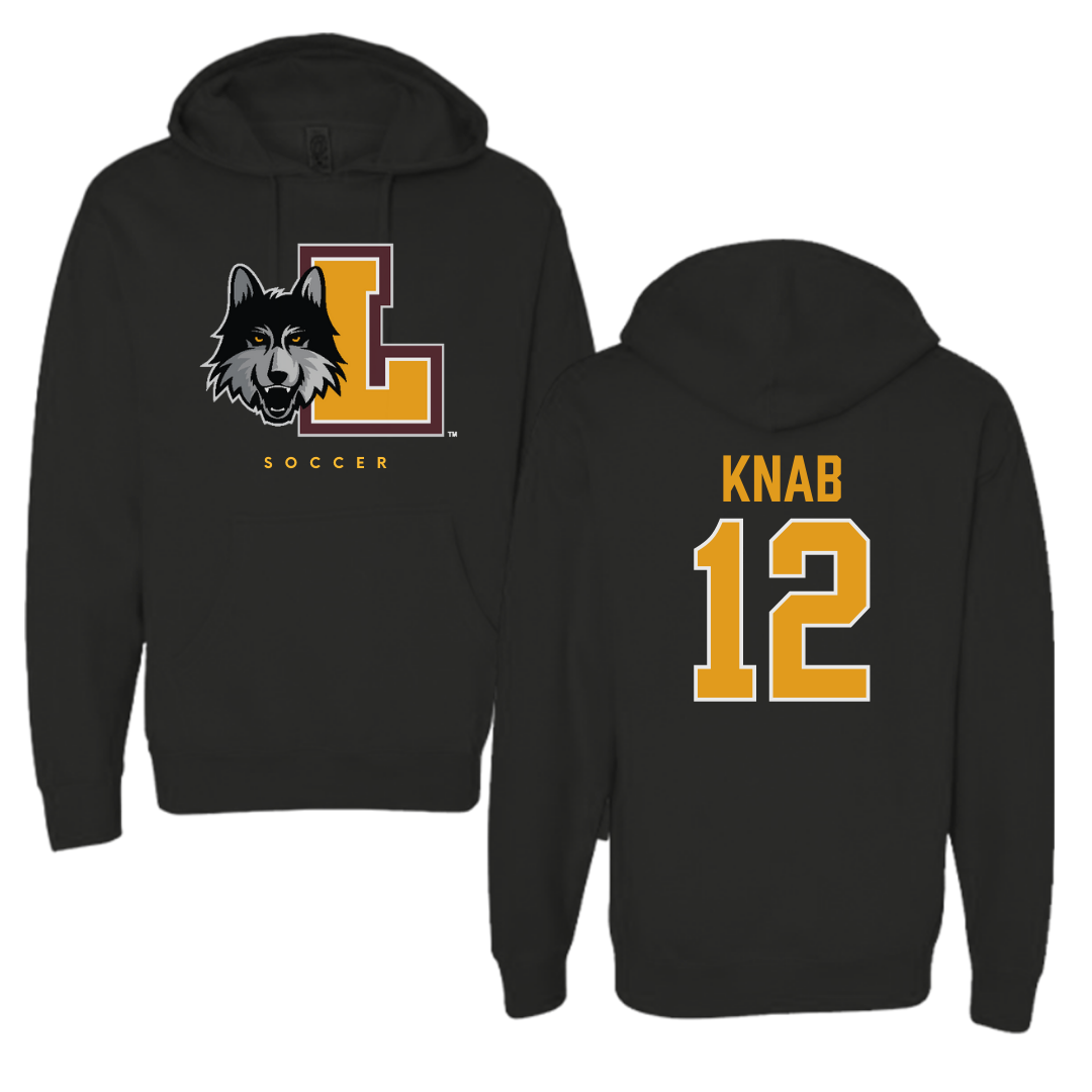 Loyola University-Chicago Soccer Black Hoodie - #12 Olivia Knab