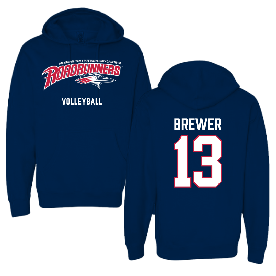Metropolitan State University of Denver Volleyball Navy Hoodie - #13 GabriElle Brewer