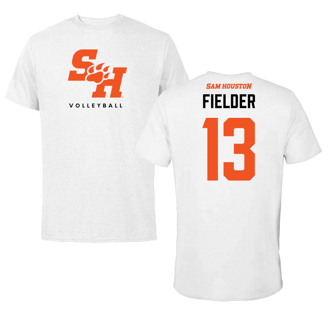 Sam Houston State University Volleyball White Tee  - #13 Alyssa Fielder