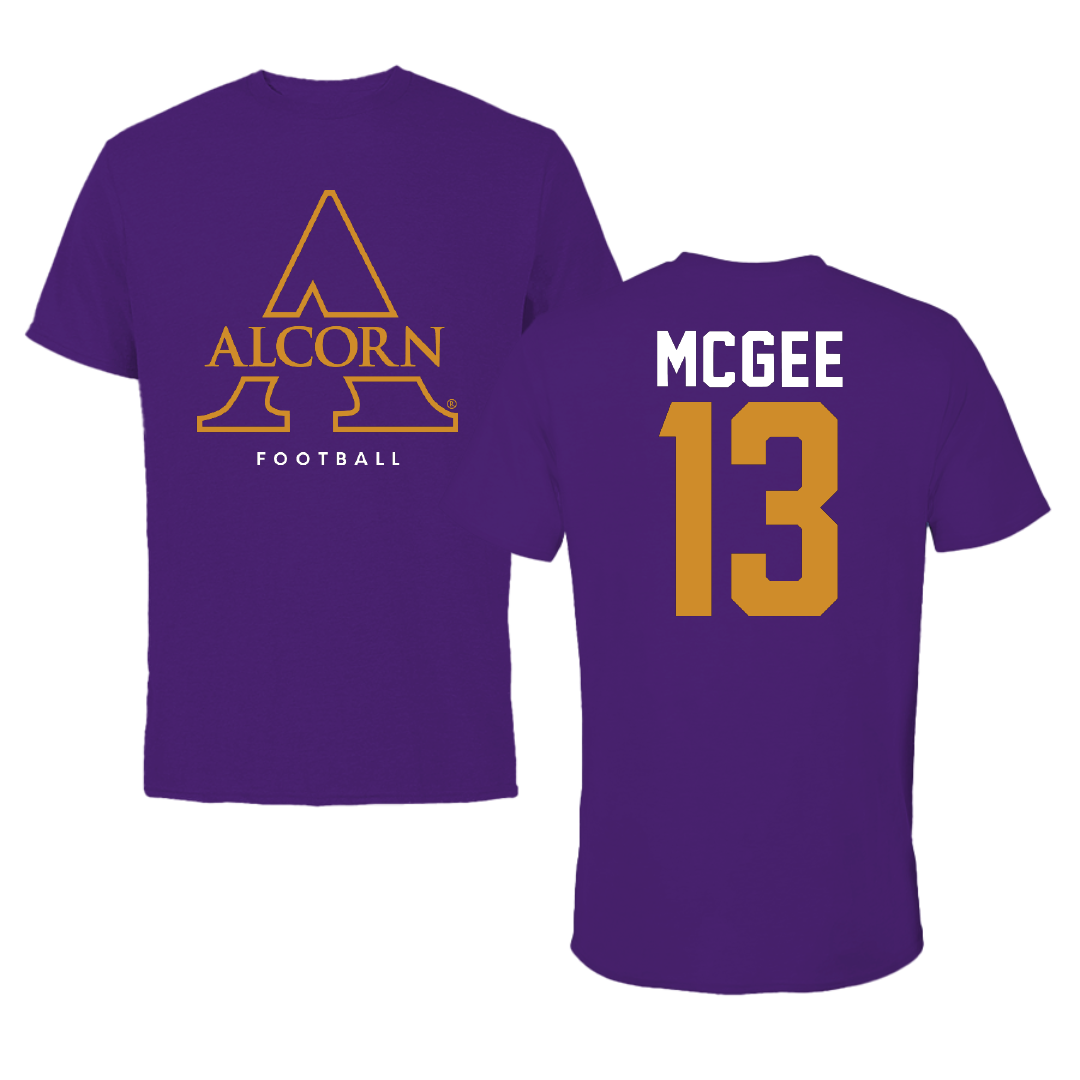 Alcorn State University Football Purple University Tee - #13 Deablo McGee