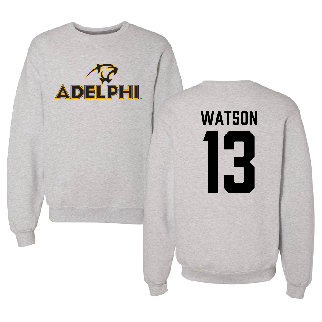 Adelphi University Soccer Gray Crewneck - #13 Andrew Watson