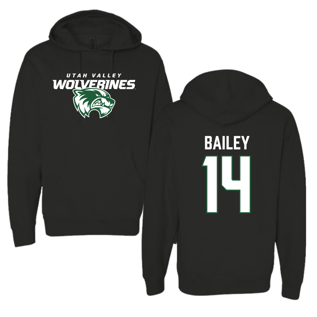 Utah Valley University Baseball Black Hoodie  - #14 Gray Bailey