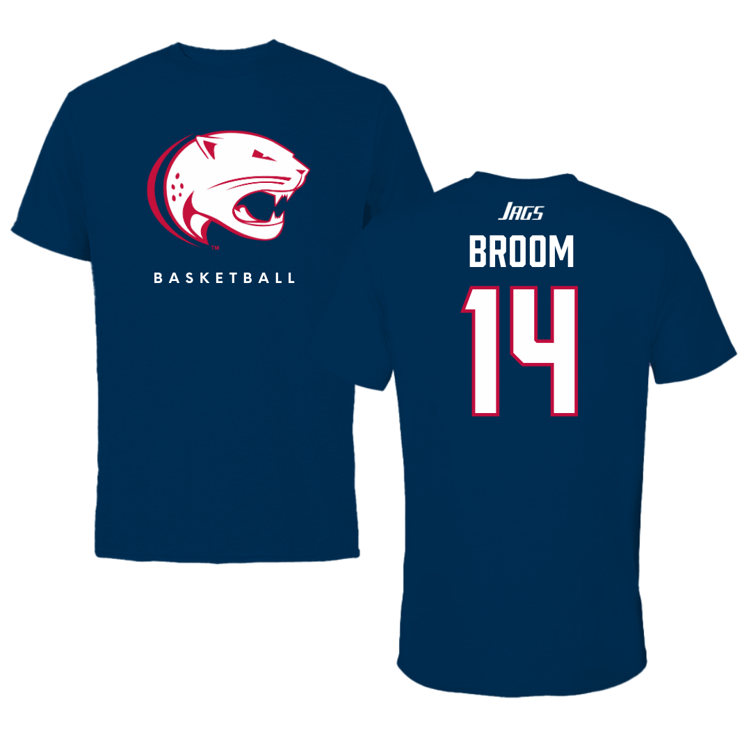 University of South Alabama Basketball Navy Tee  - #14 John Broom