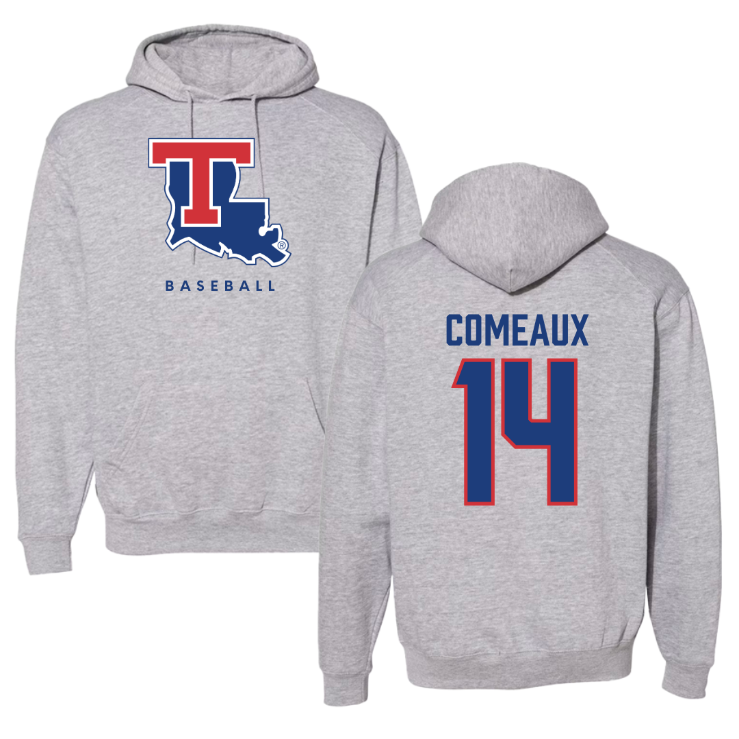 Louisiana Tech University Baseball Gray Hoodie  - #14 Grant Comeaux